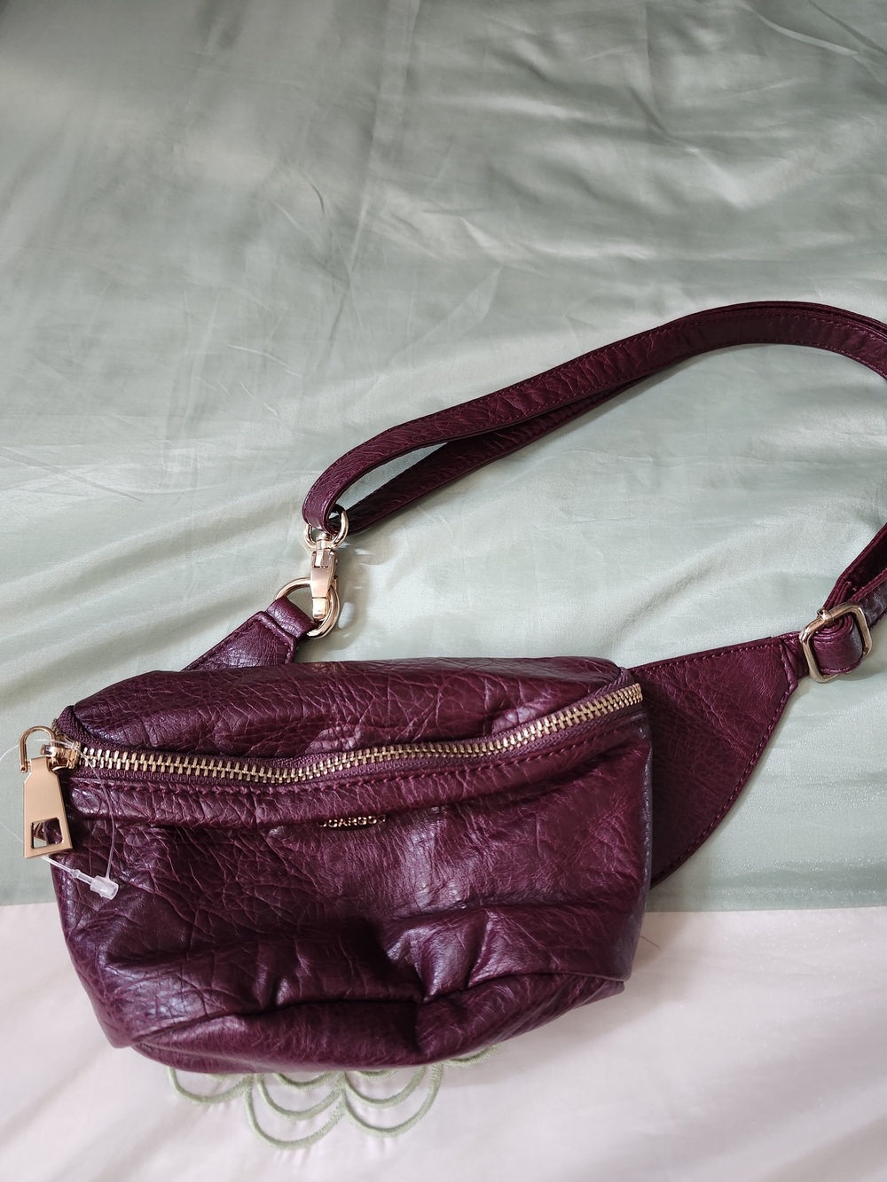 Plum Leather Crossbody Belt Bag - Women